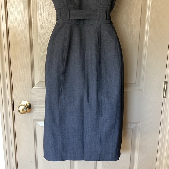 Calvin Klein beautiful charcoal midi professional short sleeve dress size 4 EUC - Picture 9 of 12